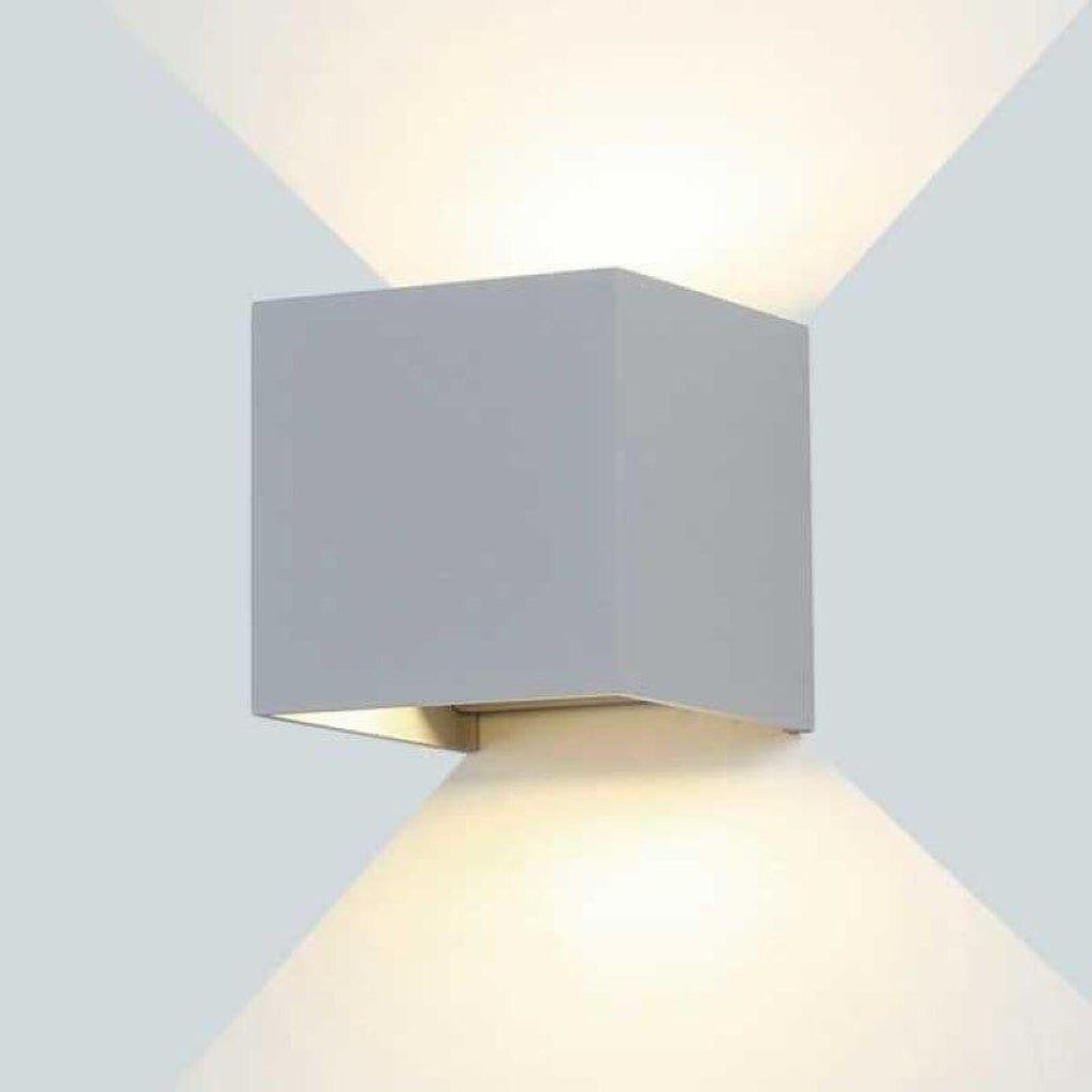 Graue LED-Wandleuchte 12W IP54 Quadrat - Warmweiß 2300K - 3500K