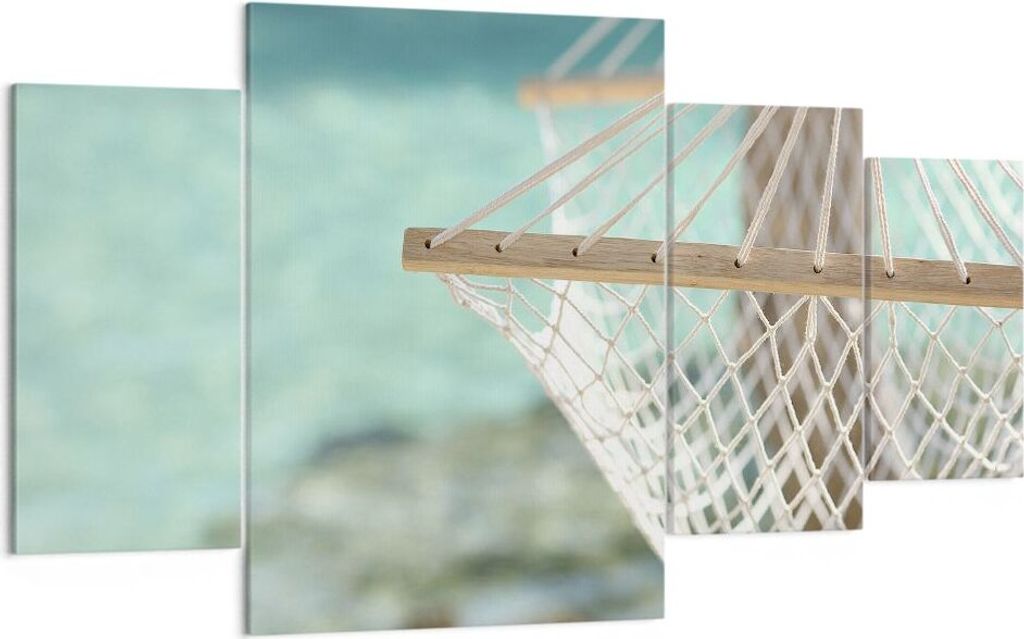 Bild auf Leinwand - Leinwandbild - Reise hängematte tropisch strand - 160x90cm - Wand Bild - Wanddeko - Leinwanddruck - Bilder - Kunstdruck - Lein...