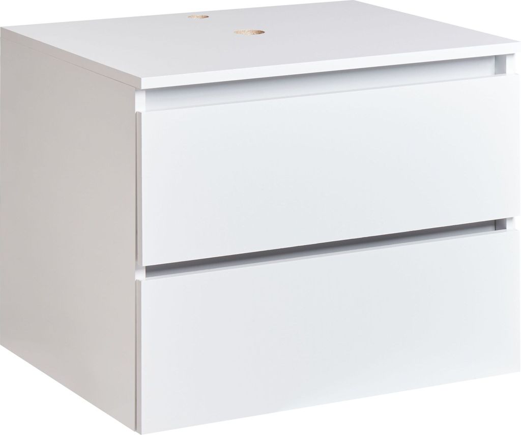 BELIANI Hänge Waschbeckenunterschrank Weiß MDP-Platte 60x47 Produktbild 