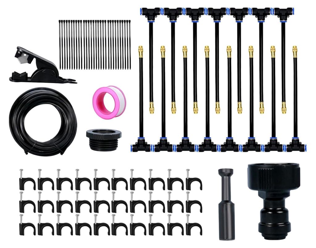 Bewässerungssystem für den Garten, flexibler Bewässerungsschlauch - 360 Grad automatisch einstellbares Sprinklerset für Terrasse, Bäume, Pflan...