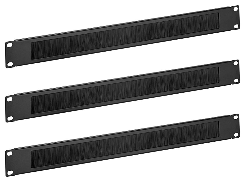 kwmobile 3x 19 Zoll Server Rack Abdeckung - Bürsten Kabelöffnung für 19" Serverracks - Serverschrank Netzwerkschrank Kabelmanagement Kabelführung