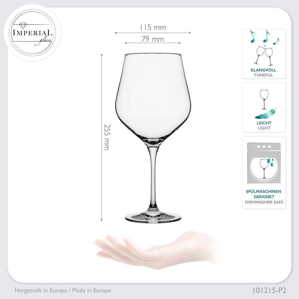 IMPERIAL glass Große Rotweingläser 920ml Set 2-Teilig