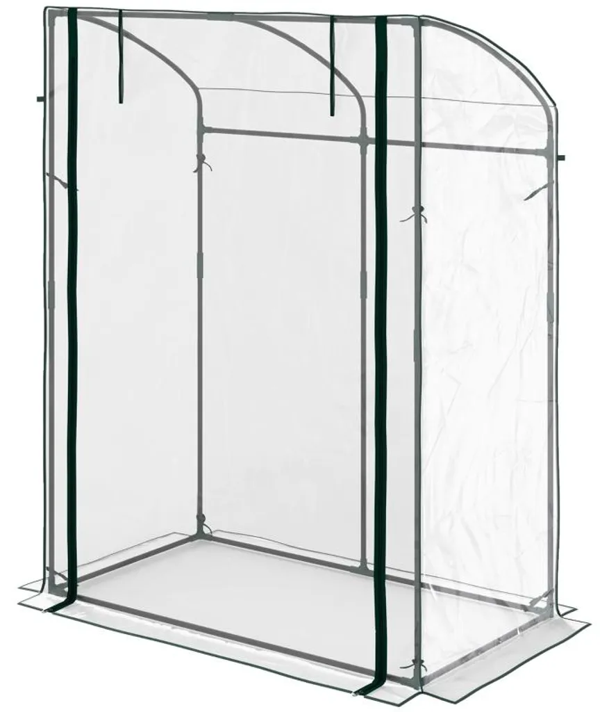 Serre de jardin 128x70x170 cm avec structure acier et toit incurvé