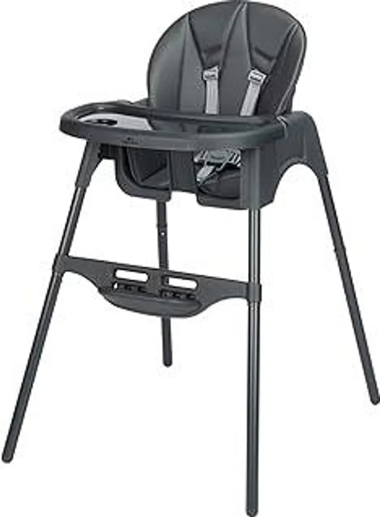 Bebeconfort Meely Plus, seggiolone 2 in 1 per bambini dai 6 mesi ai 3 anni, cuscini imbottiti, seggiolone leggero (4 kg), poggiapiedi e vassoio regolabili, schienale regolabile, grafite colorata
