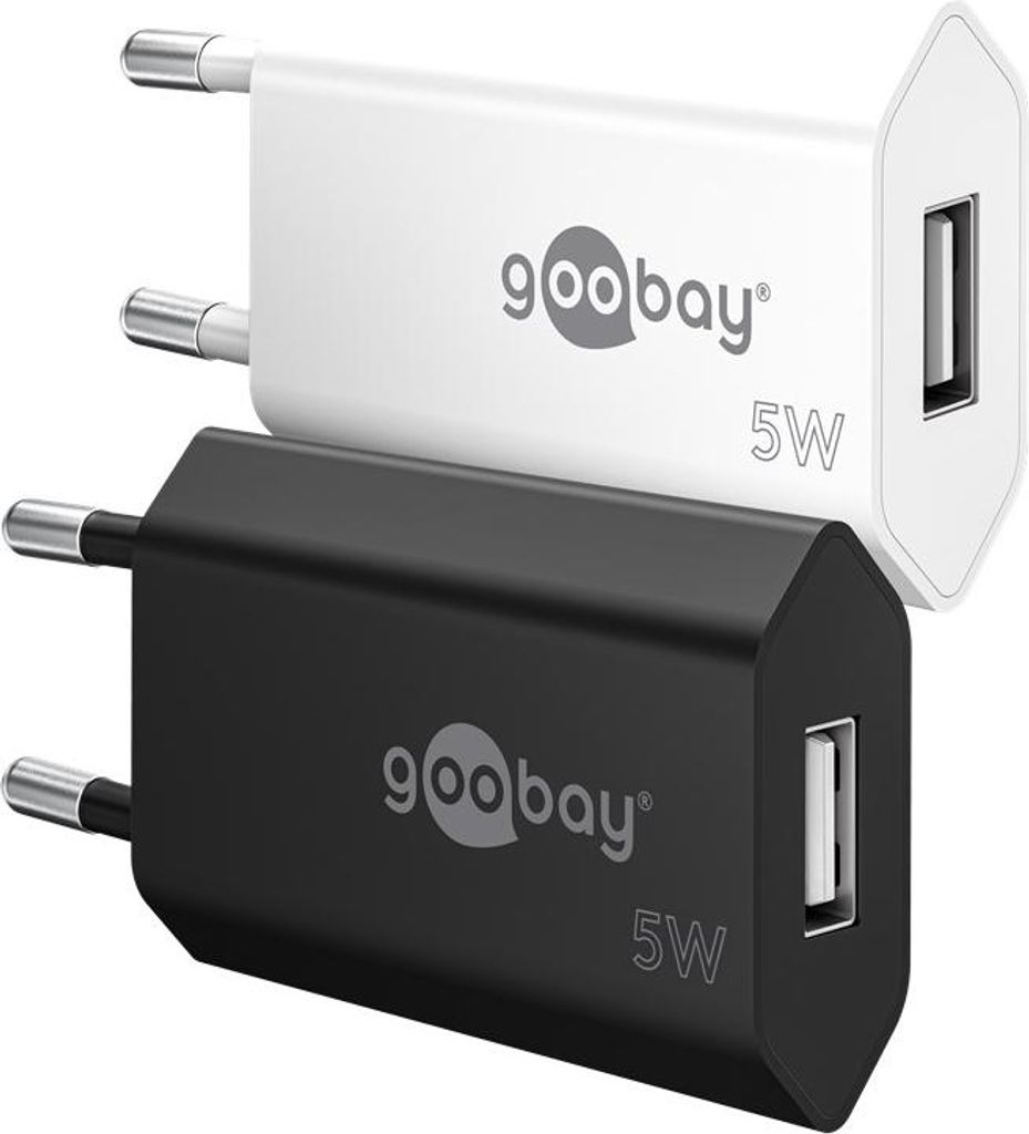 goobay Caricabatterie USB 5 W nero (1 confezione morbida) Immagine del prodotto 