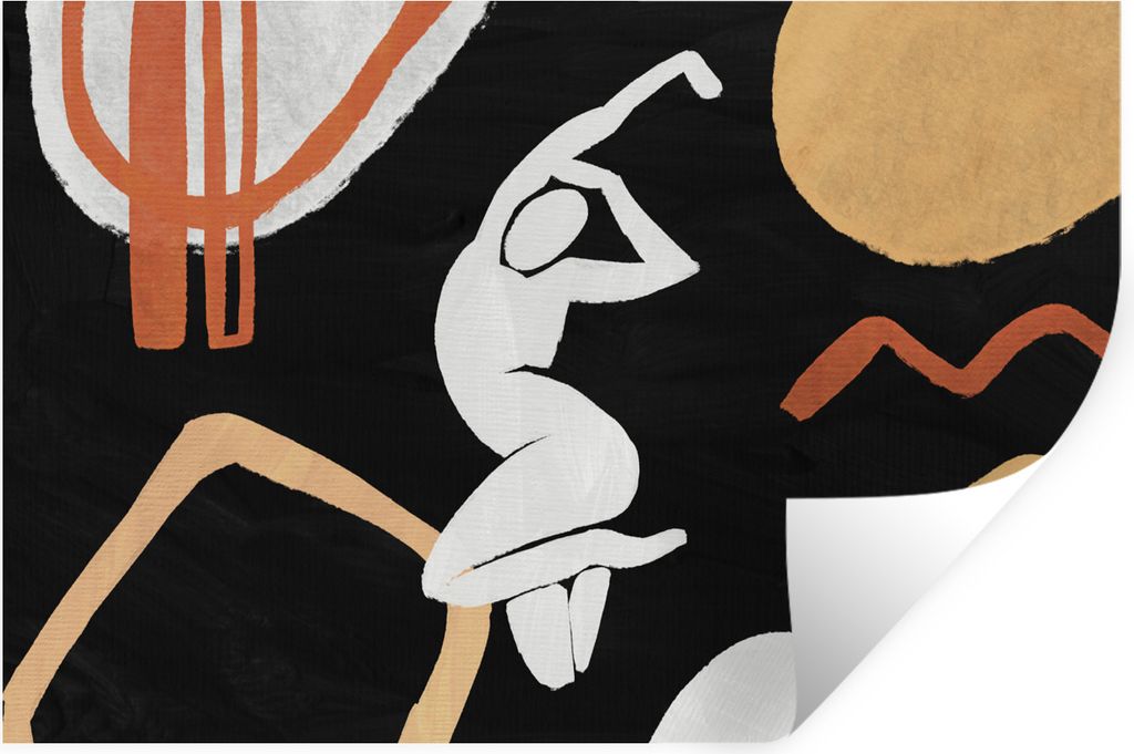 MuchoWow Wandtattoo Wandsticker Wandaufkleber Frau - Figur - Kunst 30x20 cm Selbstklebend und Repositionierbar - Wierderverwendbar - Selbstklebend