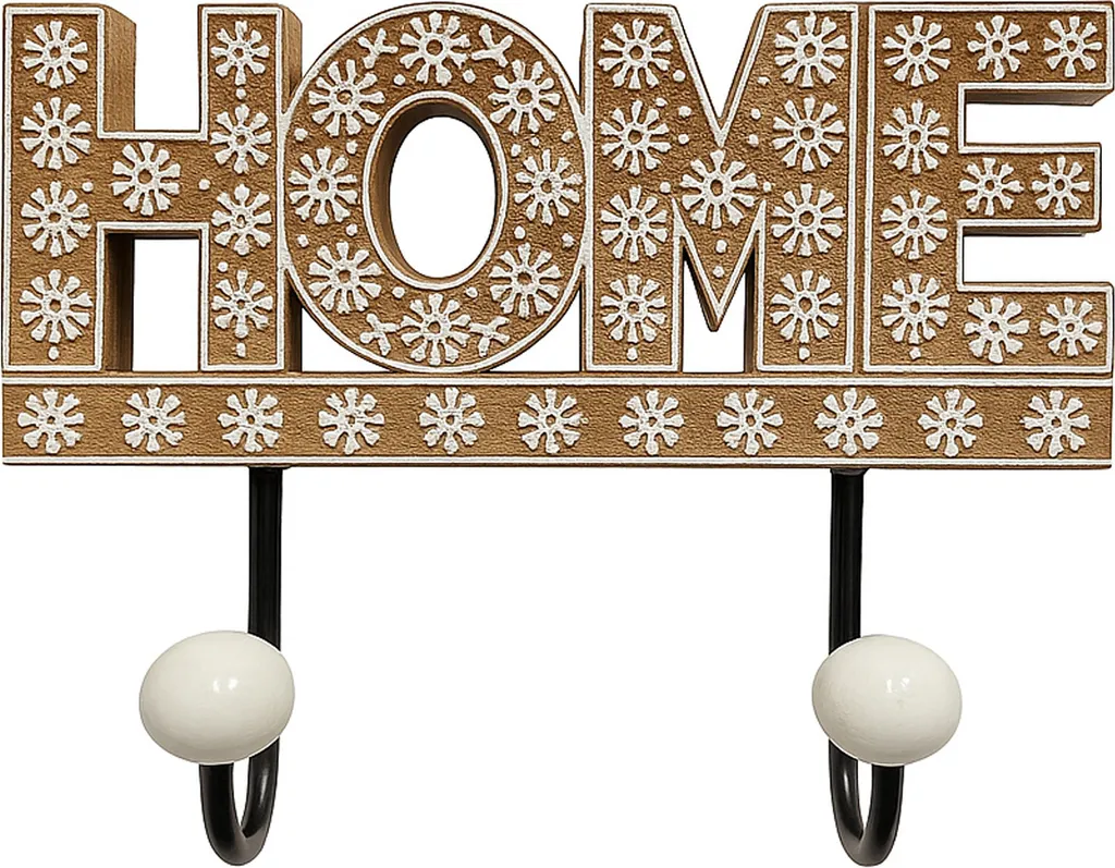 Appendiabiti HOME Design 18cm - Gancio Parete Legno e Ceramica Boho