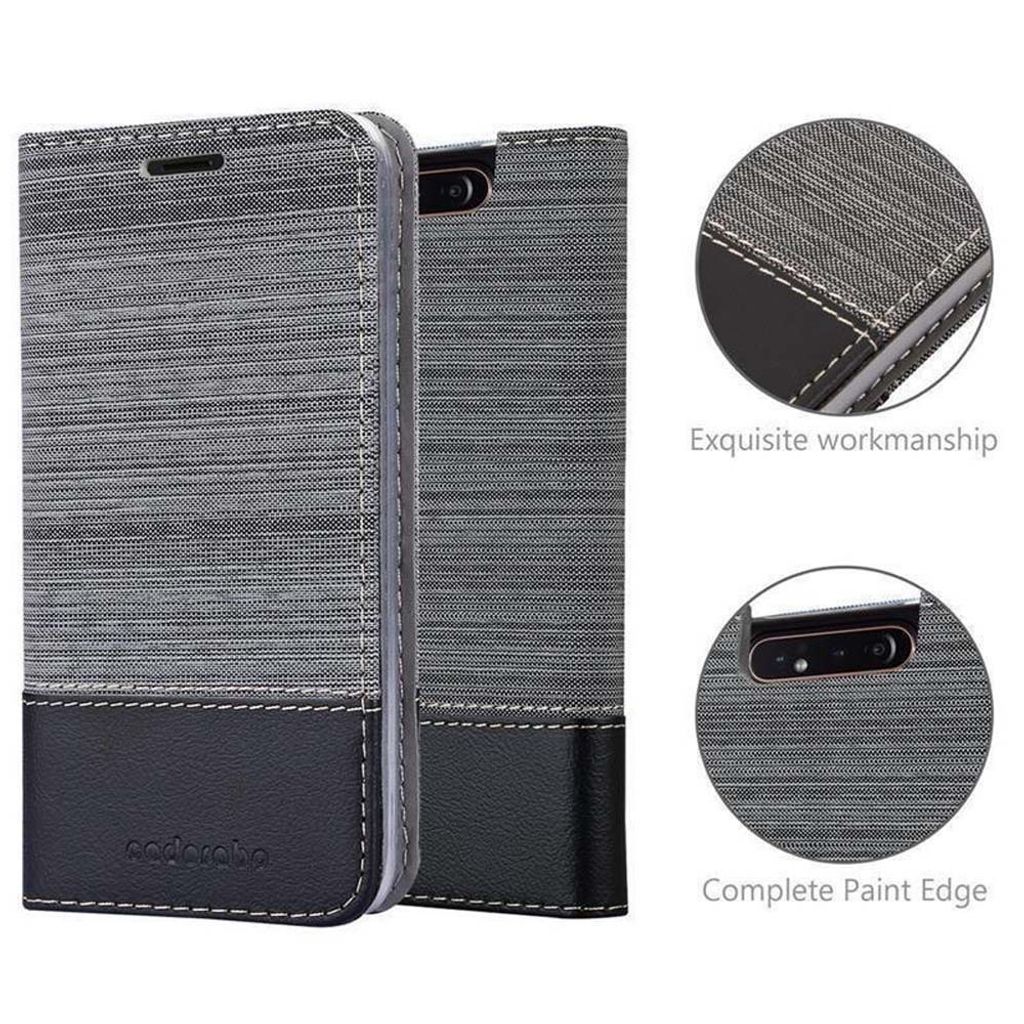 Cadorabo Hülle für Samsung Galaxy A80 / A90 4G Schutzhülle in Grau Handy Hülle Etui Book Case Cover