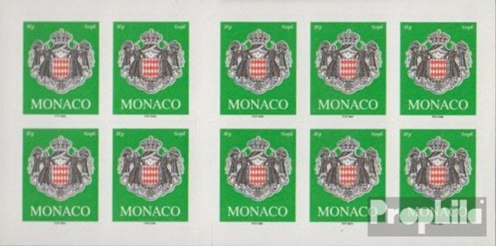 Briefmarken Monaco 2005 Mi 2759I Folienblatt I (kompl.Ausg.) postfrisch Freimarke: Staatswappen