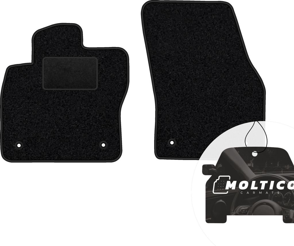 moto-MOLTICO Vorne Fußmatten Auto Velours Autoteppiche Schwarz Automatten Set 2-teilig passend für VW Touran ab 2015