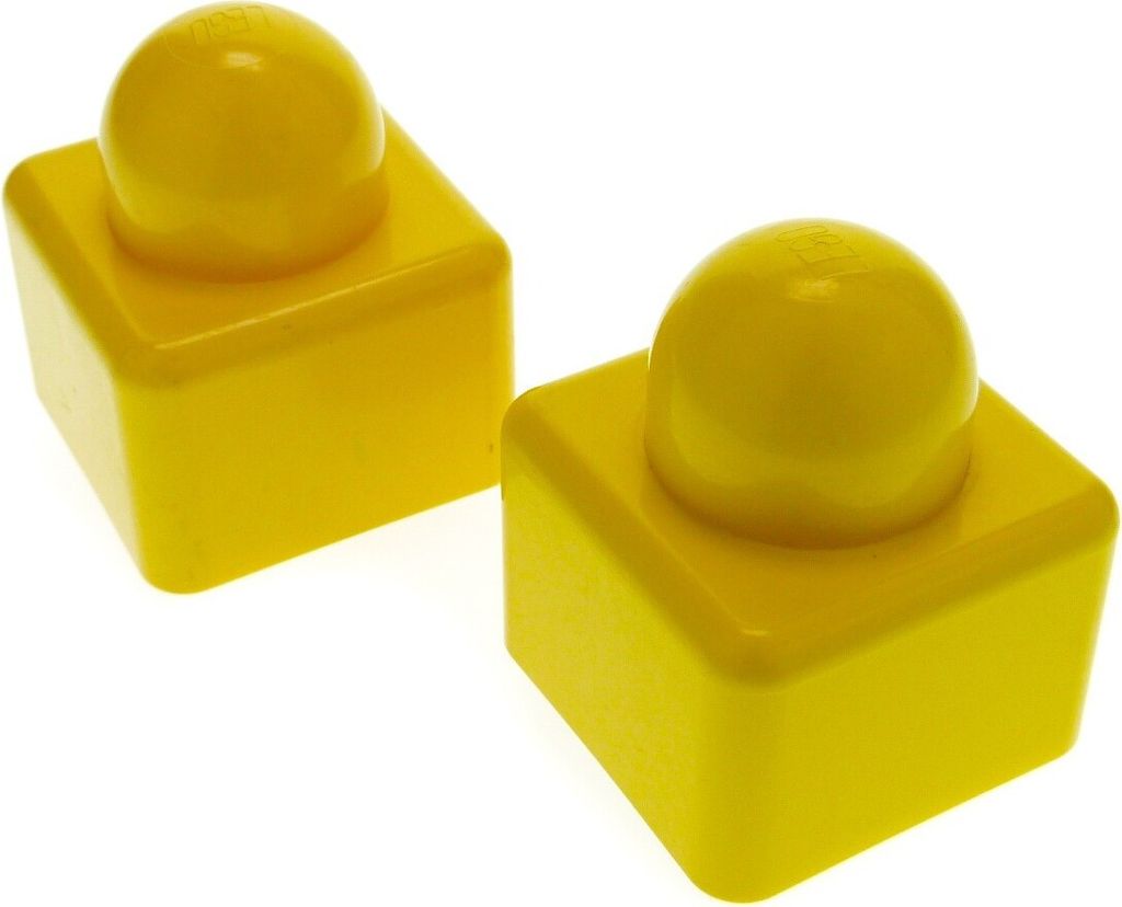 2x Lego Duplo Primo Bau Stein 1x1x1 gelb Baby 1 Noppe für Produktbild 