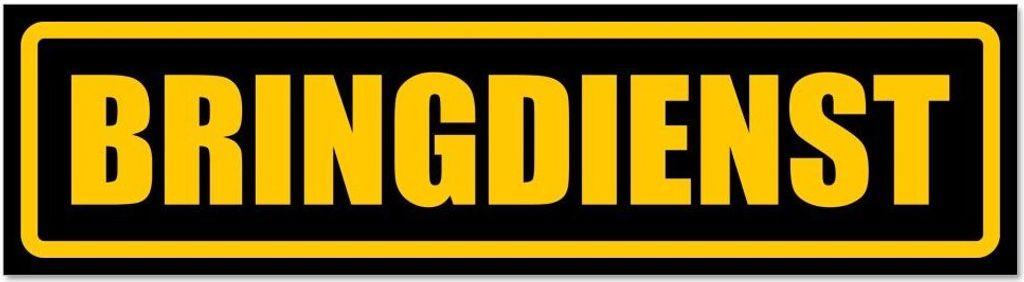 Kiwistar - Autoaufkleber - Gelb - Schwarz - 60 x 16 cm - Bringdienst - Hinweis Aufkleber Sticker für Auto, Kfz, Fahrrad, PKW, LKW