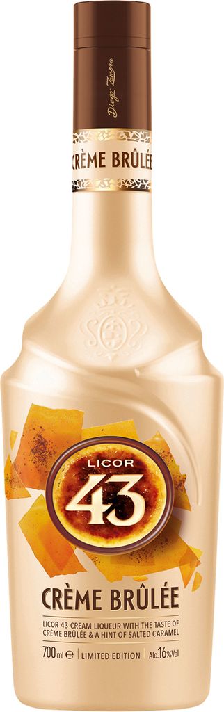 A bottle of Licor 43 Crème Brûlée.