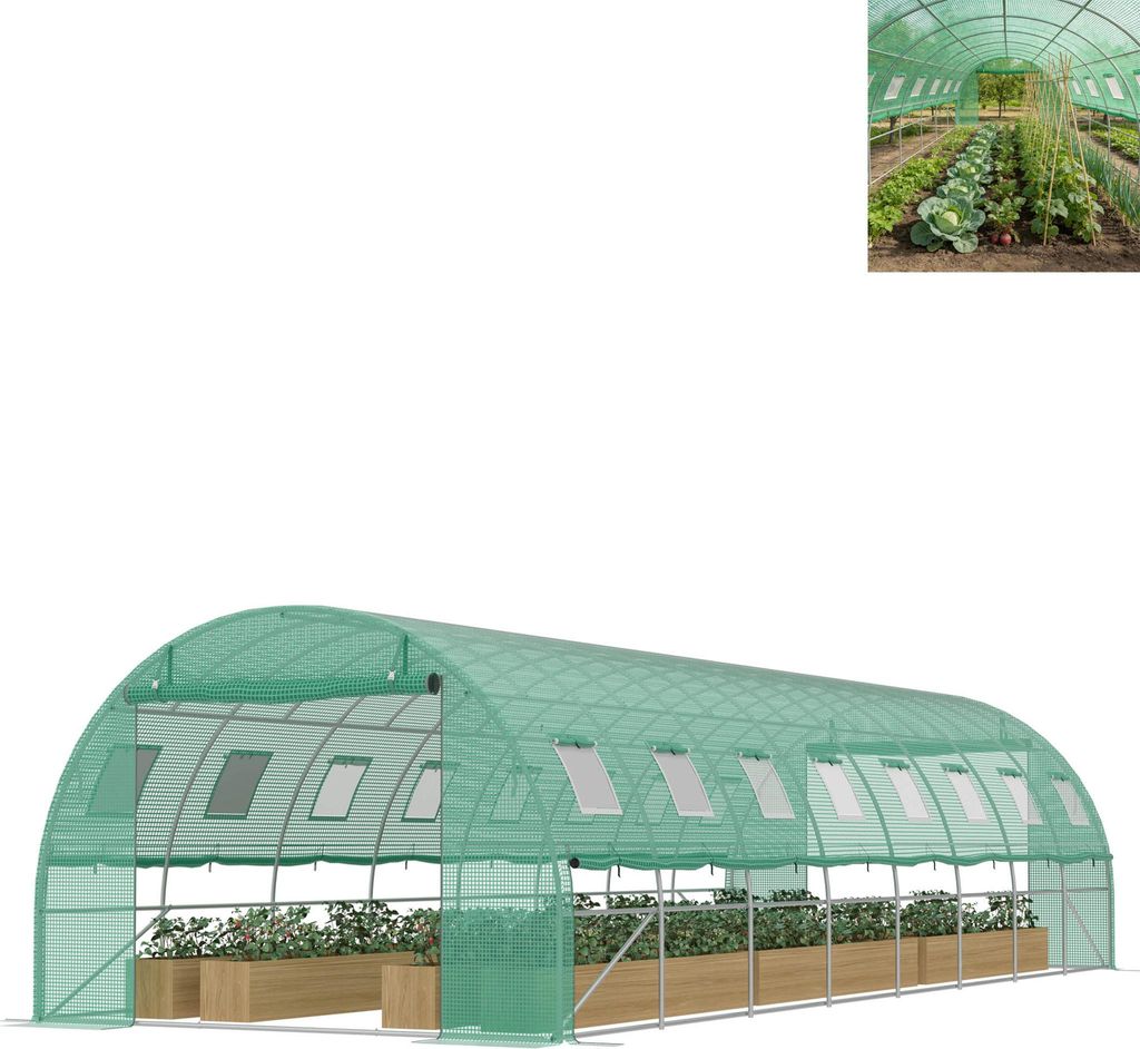 Serre en film plastique XMTECH 8 x 3 x 2 m, serre en acier Image du produit 