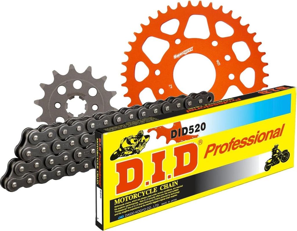 Kettensatz DID Alu 520 / 118 Clipschloss orange Produktbild 
