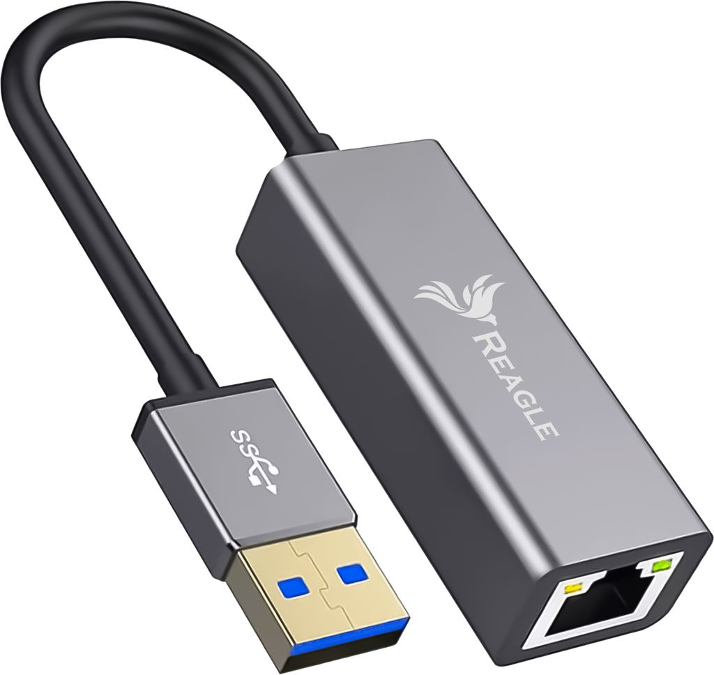 USB auf Ethernet Adapter Gigabit LAN Netzwerkadapter 1000Mb Reagle Aluminium