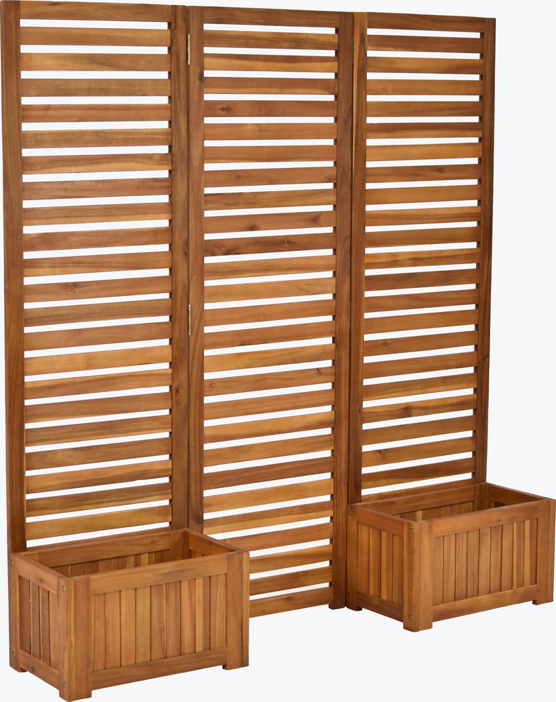 Merxx Sichtschutz mit Blumenkasten - Akazienholz Produktbild 5
