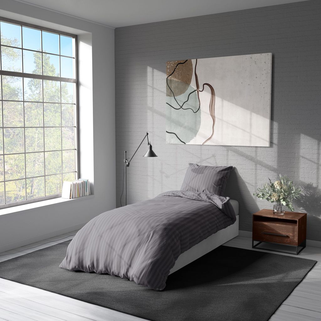 2-tlg Premium Damast Bettwäsche 155x220 + 80x80 cm mit YKK Produktbild 5