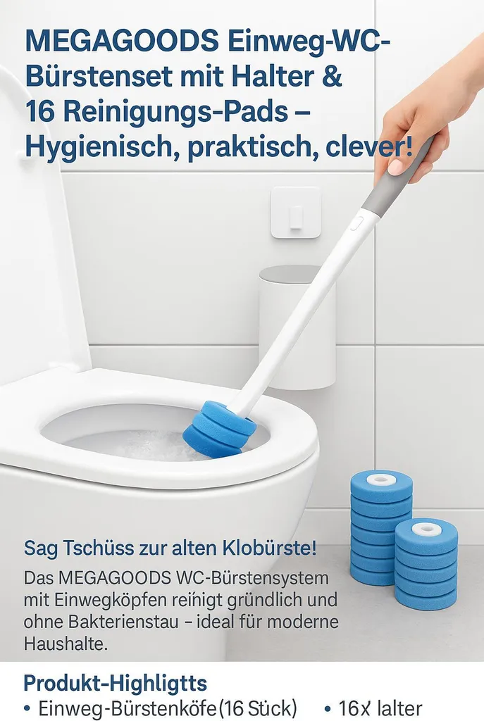 Finies les odeurs de brosse WC : kit de 24 têtes jetables manche long