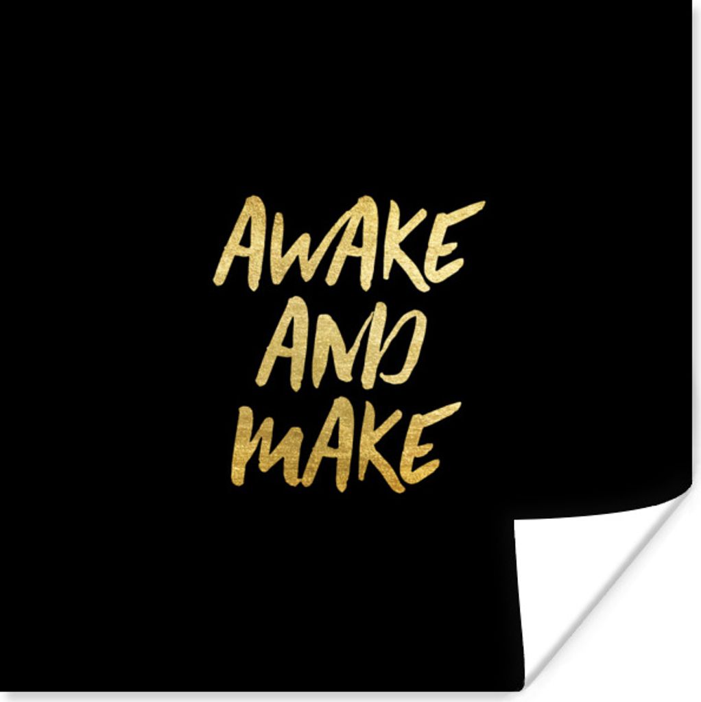 MuchoWow Poster Zitat - Kreativ - Gold - Schwarz 30x30 cm - Wandposter - Printing