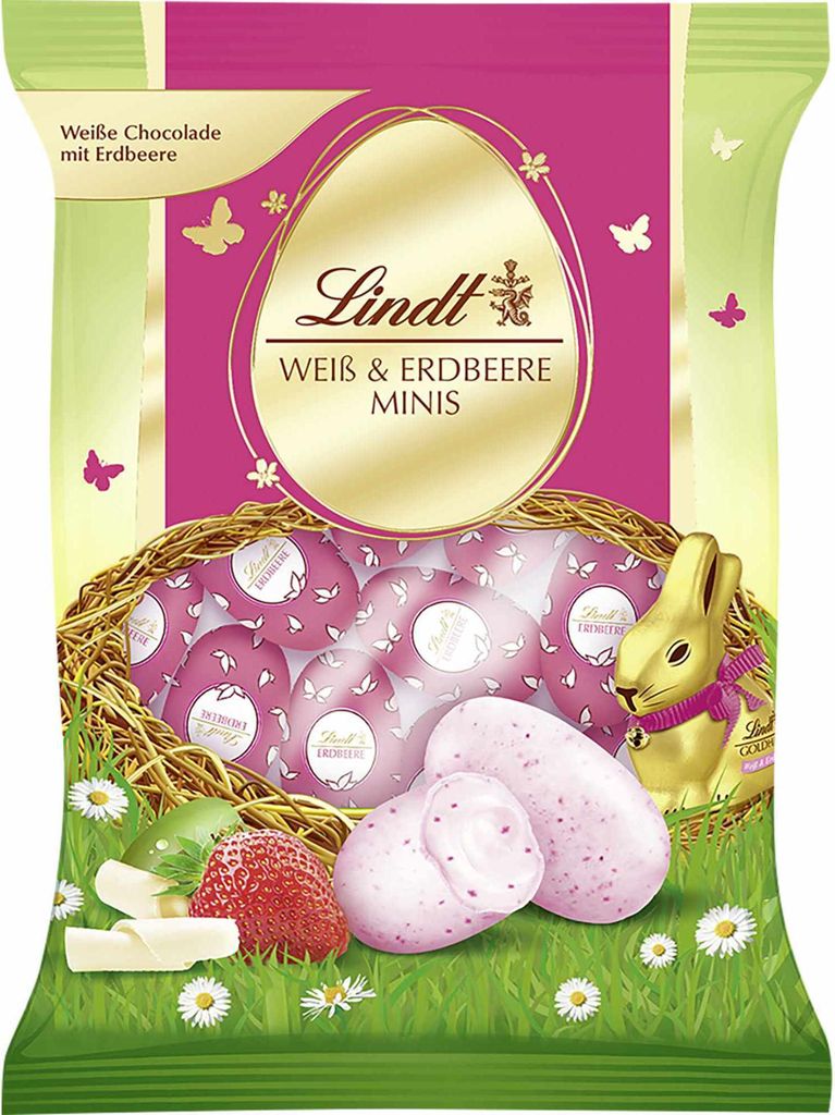 Lindt White and Strawberry Chocolate Mini Eggs pakowane Zdjęcie produktu 1