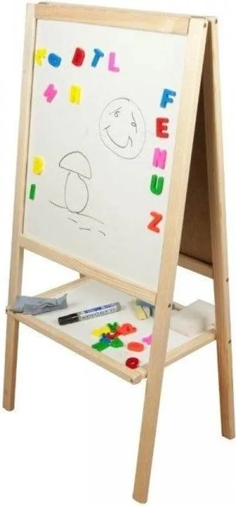 Chevalet Double Face Enfant – Tableau Blanc Et Noir Magnétique – Pliable – Jeux Ludo Et Serpents – Cadeau Créatif
