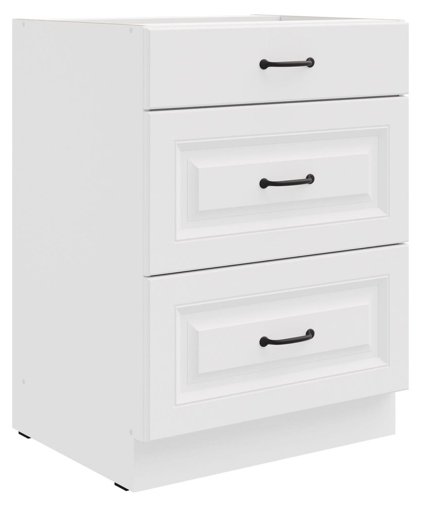 Küchen Unterschrank 60 cm Stilo Weiß Vollauszug Soft-Close Produktbild 