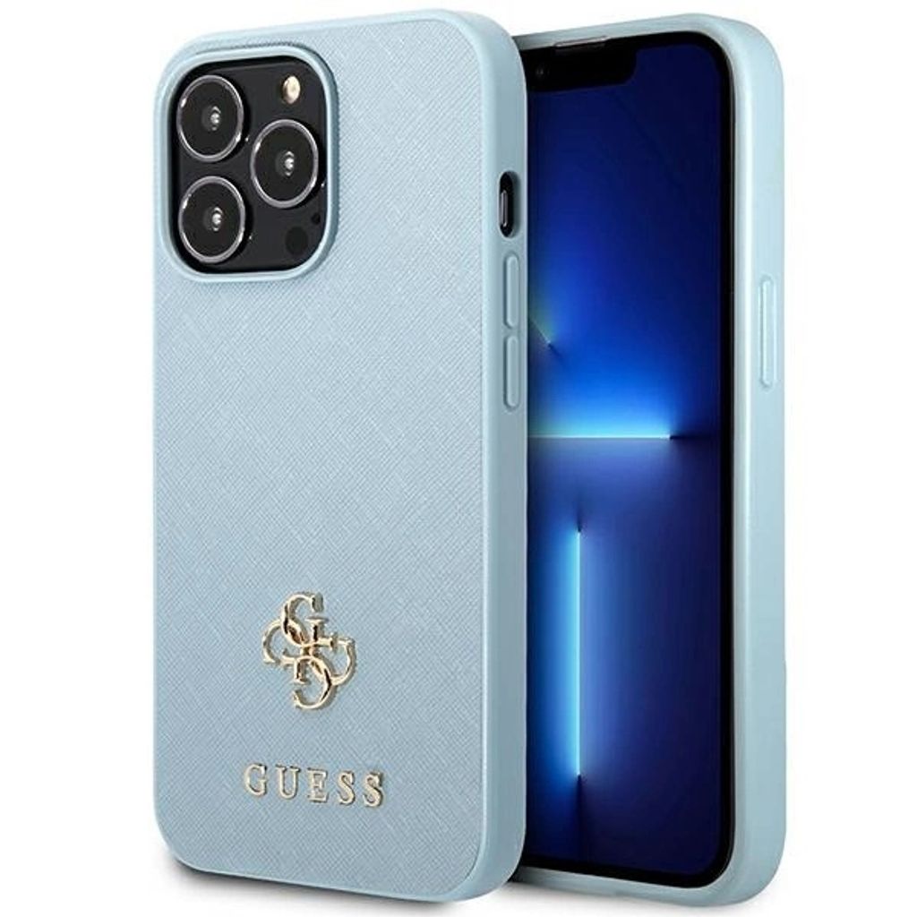 Guess GUHCP13LPS4MB iPhone 13 Pro / 13 6,1" blau hardcase Saffiano 4G Small Metal Logo Schutzhülle