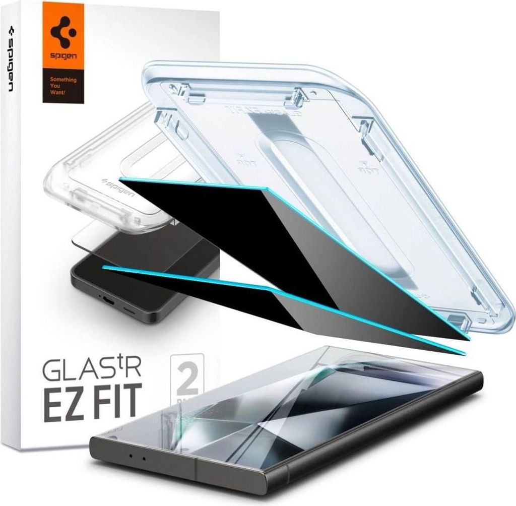 Spigen Samsung Galaxy S24 Ultra Glas.tR EZ Fit Blickschutzfolie, 2er-Pack
