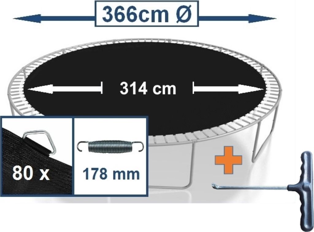 walexo Sprungtuch Sprungmatte incl. Federspanner für Produktbild 