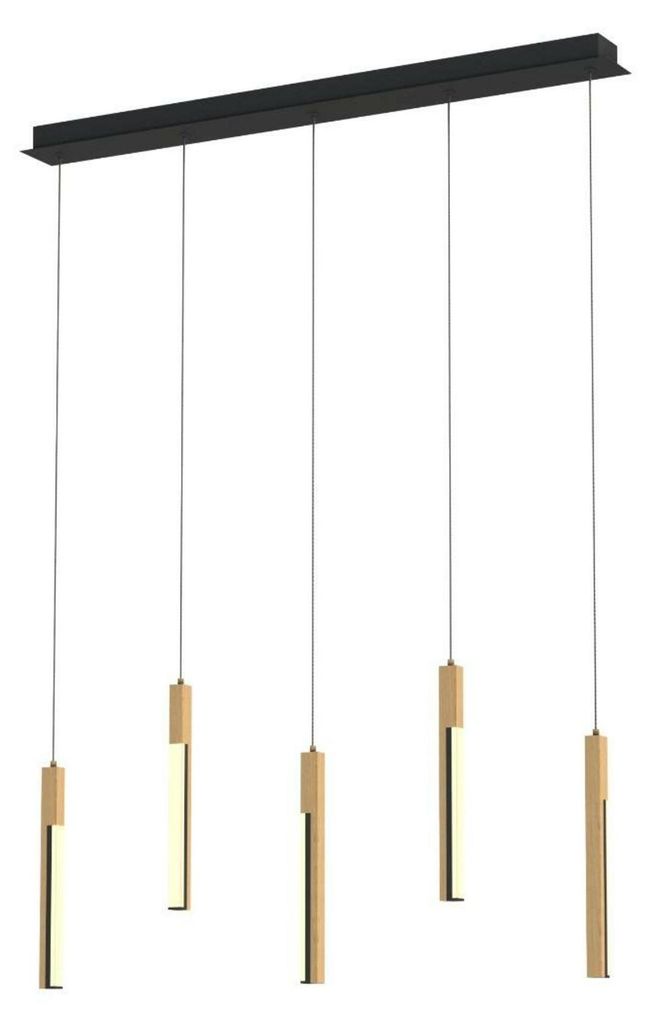 ZUMALINE MD4768-5-3BMT ELIOT Pendelleuchte schwarz-holz