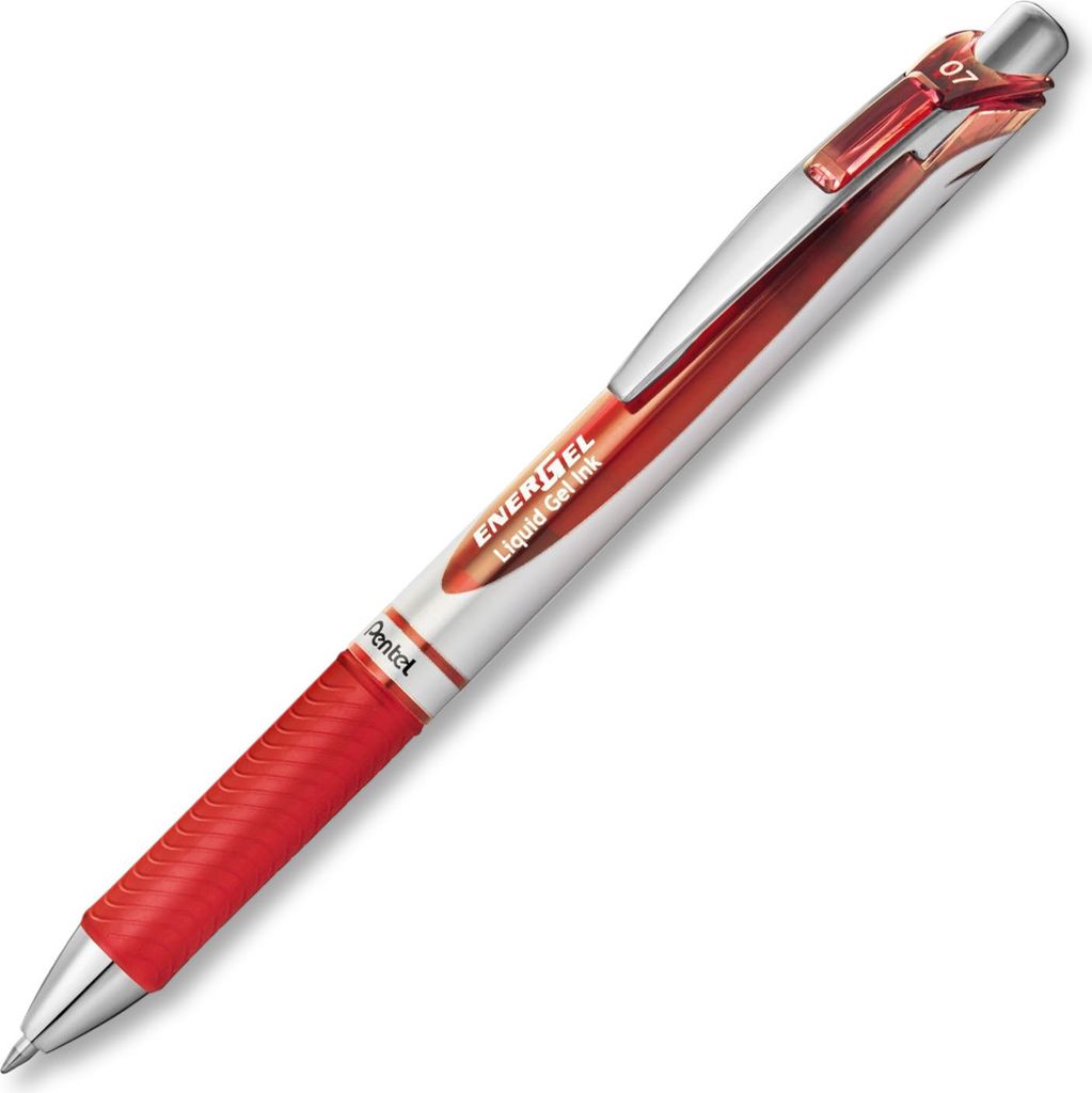 Pentel Energel XM Klick - Anklippbarer versenkbarer Stift - Rot - Rot - 0,7 mm - Beidhändig - 12 Stück(e)