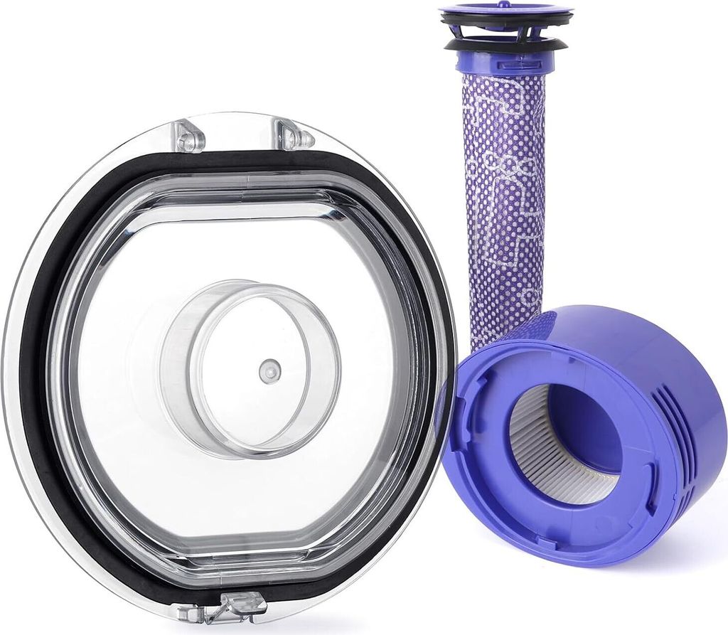 V8 V7 Staubbehälter Deckel Ersatz für Dyson Staubsauger Staubeimer Abdeckung Ersatzteile mit HEPA Nachmotorfilter & Vorfilter