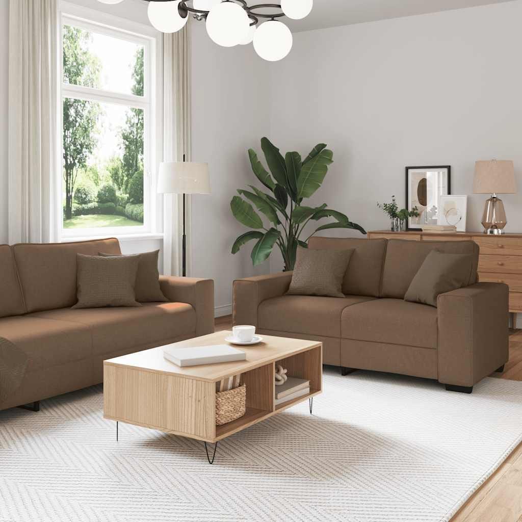 Maison Exclusive - 2-tlg. Sofagarnitur mit Kissen Braun Stoff