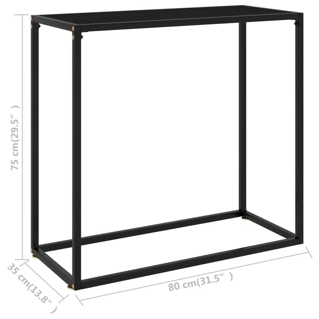 SYFAX™ Tavolo Consolle Nero 80x35x75 cm - Vetro Temperato per Ingresso - 4