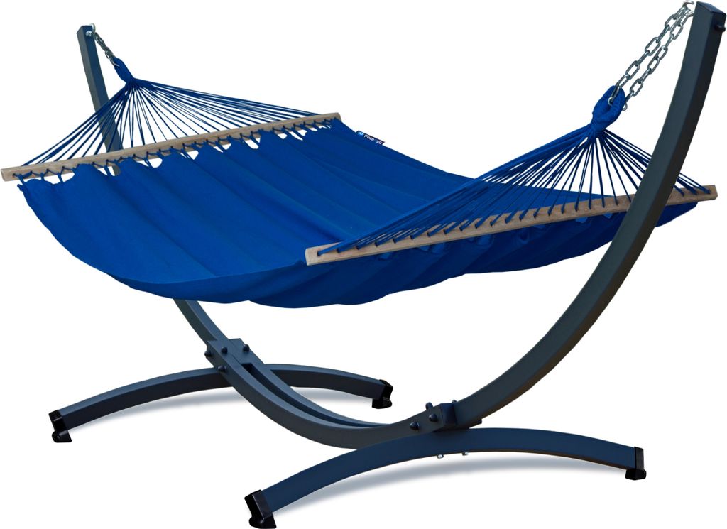 Potenza Outdoor Stabhängematte Hängematte mit Gestell für 2 Personen I 100% Baumwolle Merida Doppelhängematte XXL 215x160, 200kg I Hängematte...