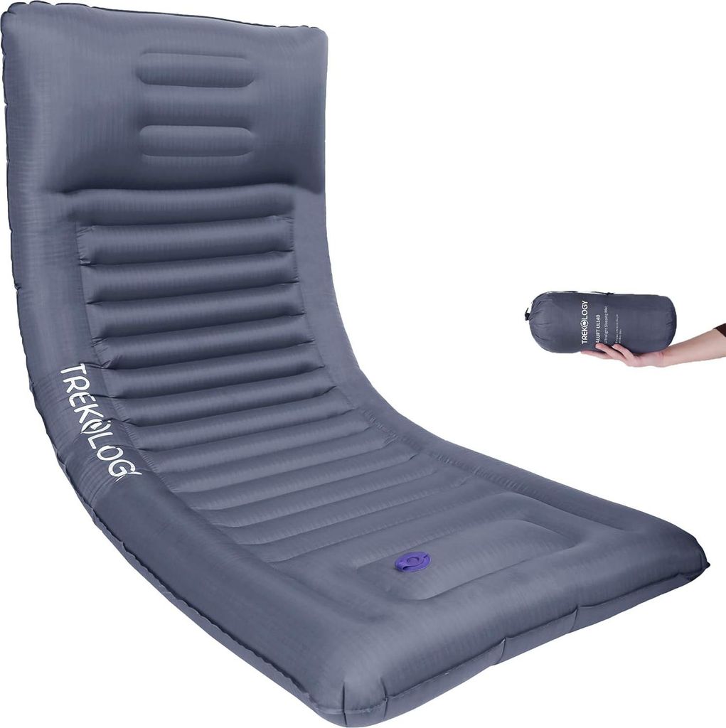 Selbstaufblasende Schlafmatte für Camping - 186 cm x 76 cm x 12,5 cm, ultraleicht