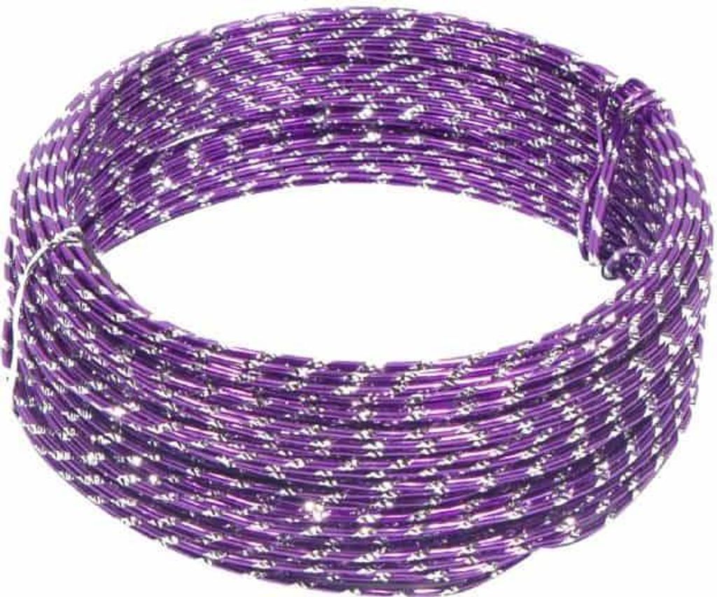 Deko Draht RAVIN, Diamant Look, lila, 30m, Ø2mm - Aludraht