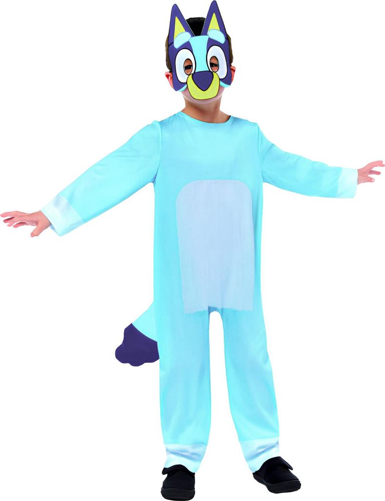 Amscan Bluey Kinderkostüm Jumpsuit mit Maske und Schwanz Produktbild 