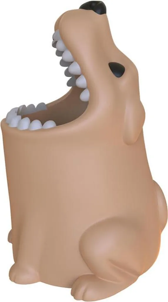 Support brosses à dents Chien stable et robuste en céramique blanche