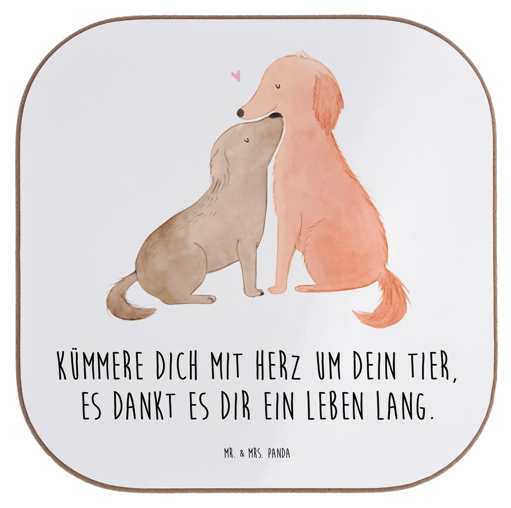 Mr. & Mrs. Panda Untersetzer für Gläser Haustiere pflegen - Weiß - Geschenk, Tierliebe, Mut, tägliche Fürsorge, Tiere, Inspiration, Vertrauem,...