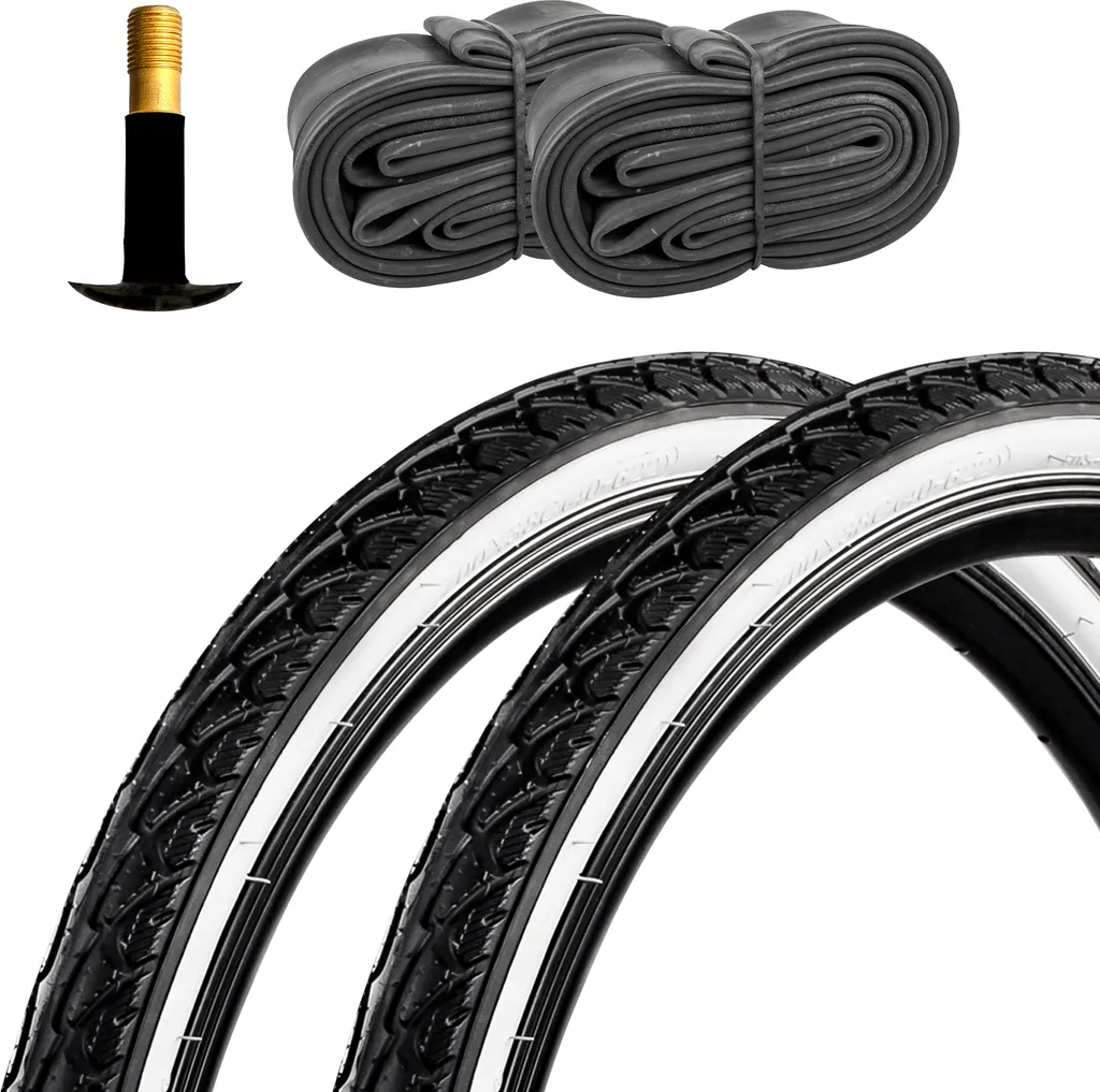 Lot de 2 pneus vélo de ville 28 pouces 700x38C avec flancs blancs