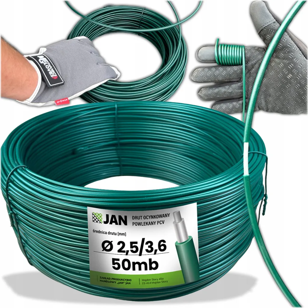 Fil de traction gainé PVC vert haute résistance 3,6mm en bobine 50m
