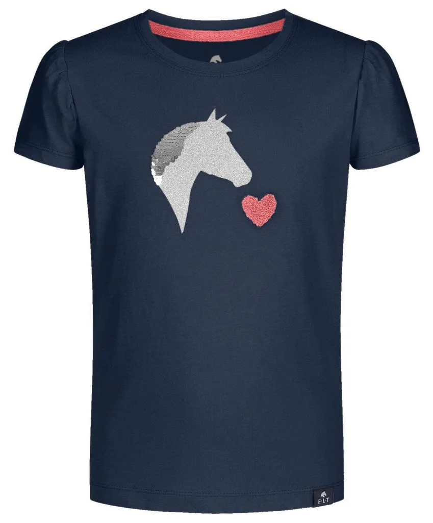 T-shirt équitation enfant anti-frottement bleu nuit Waldhausen 104/110