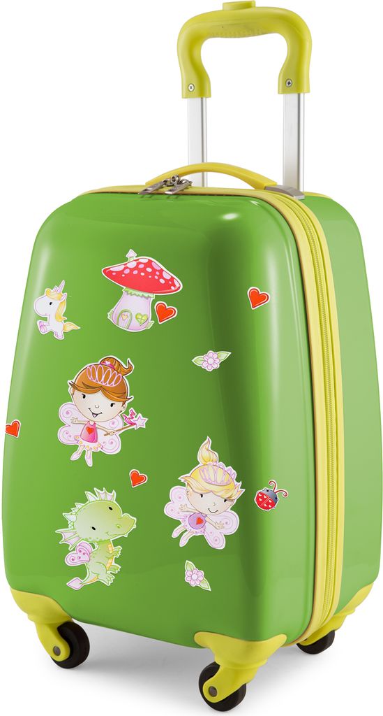 HAUPTSTADTKOFFER For Kids - Kinderkoffer, Motiv Kindertrolley Gepäck für Kinder mit Feen-Aufklebern, Kindergeschenke Mädchen, kleiner Trolley 24...