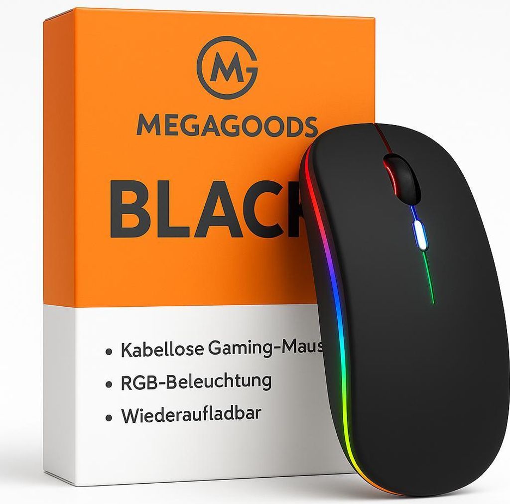 RGB Wireless Gaming Maus Bluetooth wiederaufladbar LED 3600 DPI DE.
