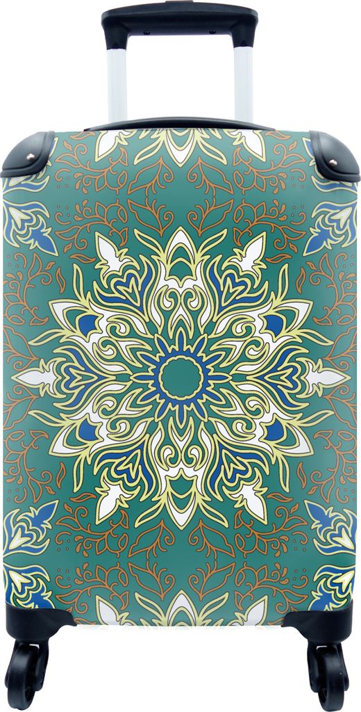 MuchoWow MuchoWow Koffer Handgepäck Trolley Rollkoffer Kleine Reisekoffer mit 4 Rollen - Mandala - Muster - Zen - Cabin Size < 55x40x23 cm & 5...