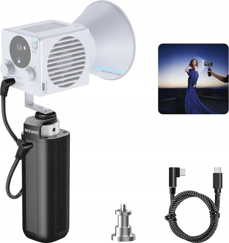 Support de Batterie 100W avec Sortie DC et USB-C pour Lampe COB LED