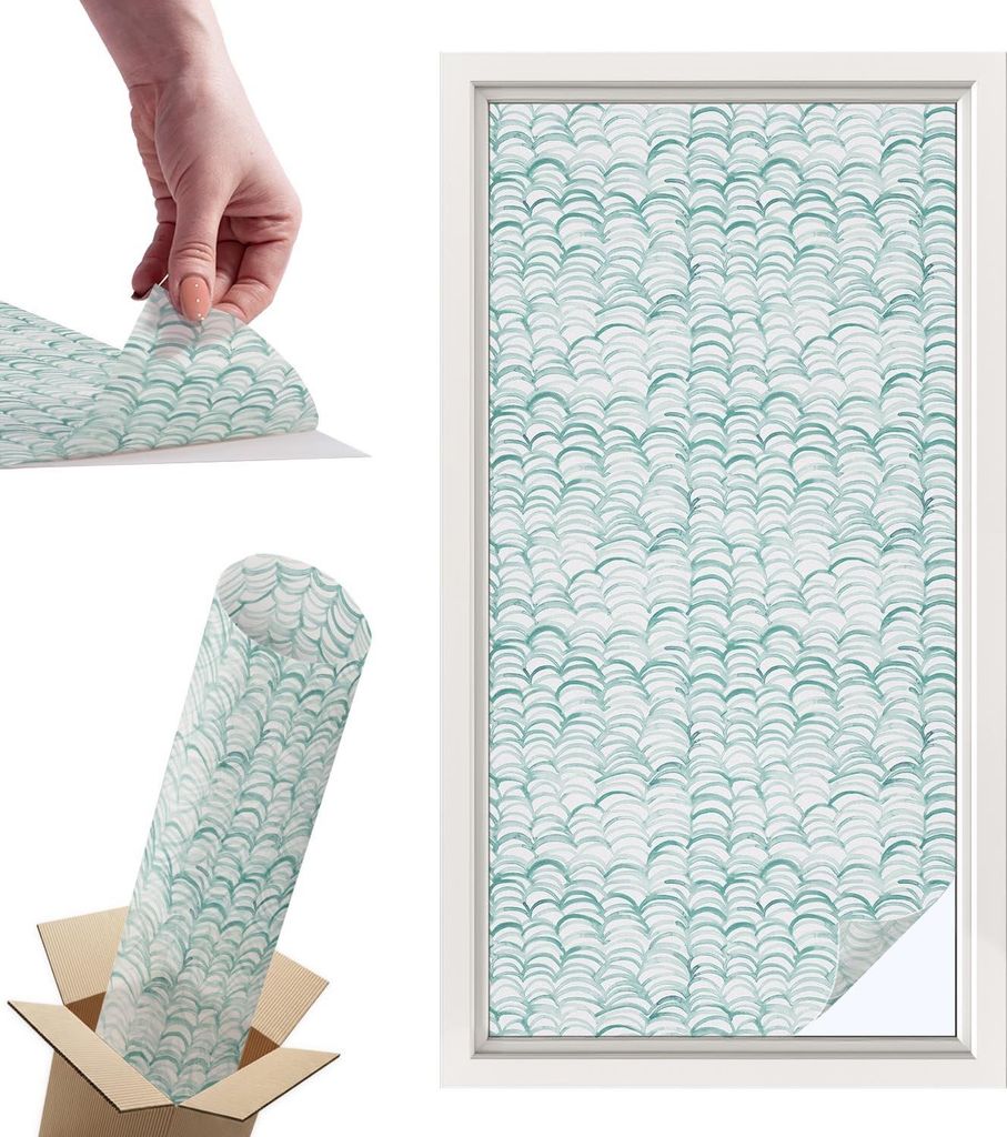 Buntglasfolie für Fenster – 100x50 cm – Stained-Glass-Fensterfolie, dekorativ & blickdicht – Selbstklebende Glasdekorfolie im Buntglas-Desig...