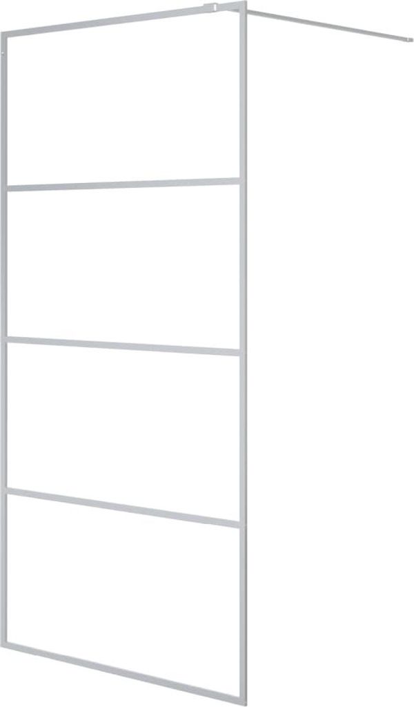 vidaXL Duschwand für Begehbare Dusche Silbern 100x195 cm ESG-Klarglas